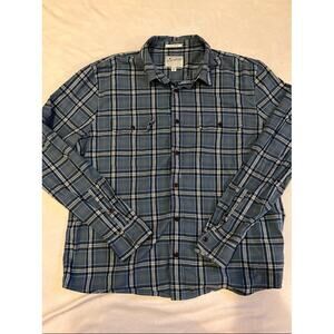 Lucky Brand Mens Button-Up-Sz:XL/TG-Untucked Fit-Blue-Striped